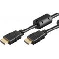 Laidas HDMI - HDMI v1.4(K-K) 1m su filtru 4K (30Hz) gold Goobay 